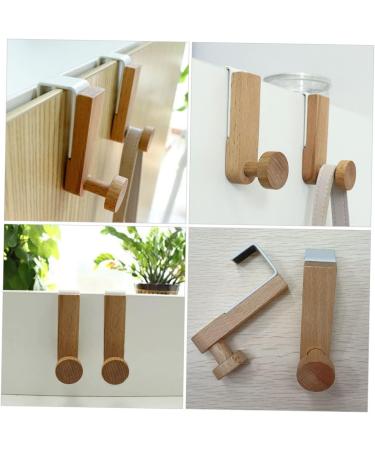 CIYODO Clothes 2pcs Towel Hook Wood Coat Hooks Scarf Hanger Coat Rack Door Hanger Door Hook Car Door Shower Door - Buy Online on SooperMarket.com