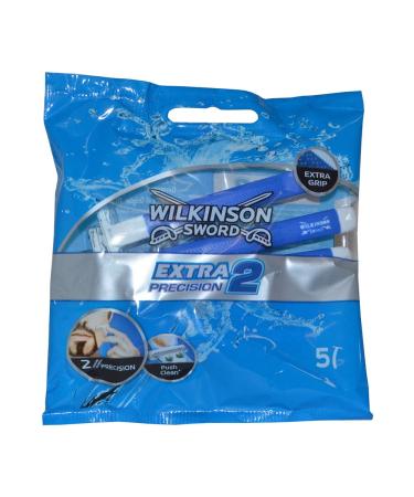 Wilkinson Sword Extra Precision 2 Disposable Razors 5 Count (Same As Schick Slim Twin Disposables) (Pack of 2)