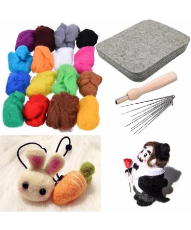 Wool Needle Felting Pad with Leather Finger Guards - Eco-Friendly 6x6 inch Base for Precision Projects - Buy Online on SooperMarket.com