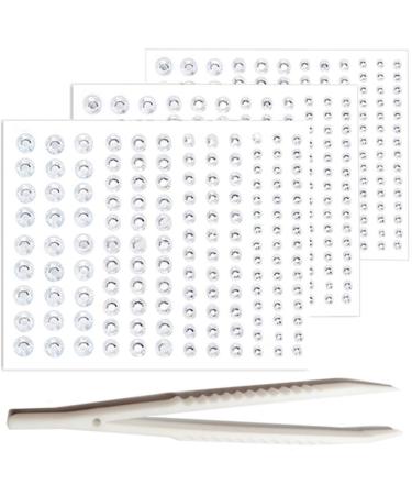 Go Ho 423 Pieces Self Adhesive Face Gems Rhinestones Body Glitter Eye Gems Diamonds Rhinestones Crystals Hair Jewels Stick on Face Jewels Rhinestones for Festival Rave 3 Sheets of Rhinestones Crystals +1 pair of tweezers