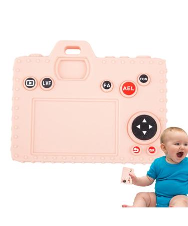 Yajexun Silicone Bite Rings for Toddlers | Chew Toy in Camera Shape - Soft Pink for Boys & Girls (3+ Months) - Buy Online on SooperMarket.com