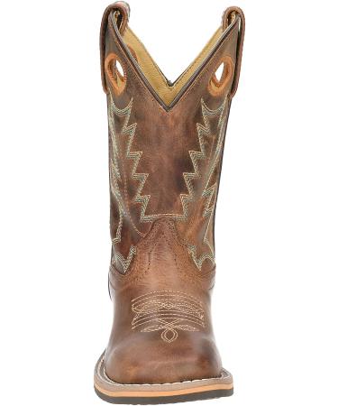 Smoky Mountain Jesse Youth Western Boots - Brown Waxed Distress | Square Toe Genuine Leather | Rubber Sole | Block Heel | Size 4.5 Big Kid - Buy Online on SooperMarket.com