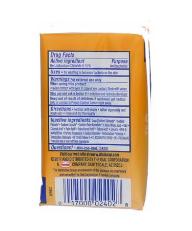 Dial Bar Soap Gold 4oz 3 Pack - Moisturizing & Antibacterial Cleansing Bars - Buy Online on SooperMarket.com