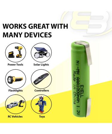 Exell 1.2V AAA NiMH Rechargeable Battery | 1000 mAh Replacement for Radios & RC Devices - International Shipping - Buy Online on SooperMarket.com