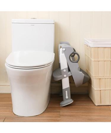 Potty Training Toilet Seat with Step Stool Ladder | for Boys and Girls | Toddler Kid Children | Handles and Padded Seat | Non-Slip Wide Step | Gray - Buy Online on SooperMarket.com