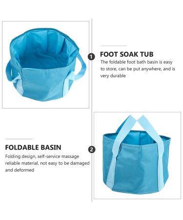 Portable Foot Massager & Soaking Basin | Foldable Travel Foot Bath 30x30cm - Blue - Buy Online on SooperMarket.com