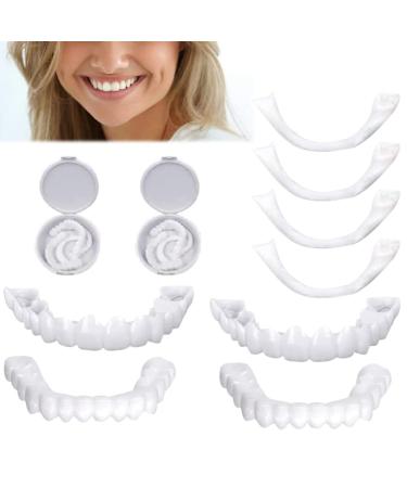2 pairs of false teeth dentures veneers fake teeth at the top and bottom immediate veneers of teeth of course dental prosthesis cosmetic veneers teeth lightening dentures for bad teeth