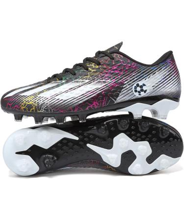 Roking Soccer Shoes for Men - Microfiber Cleats with Stollen Spikes for Artificial Turf & Outdoor Sports - Size 39 EU - Black - Buy Online on SooperMarket.com