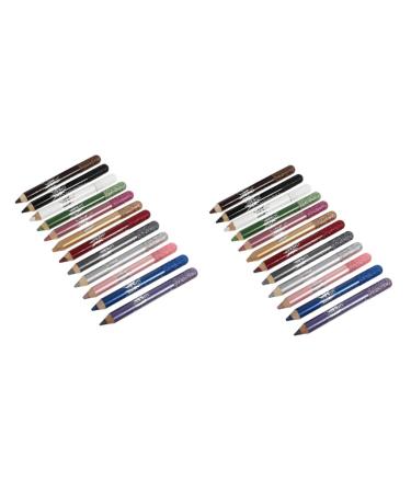 NOLITOY 24 Pcs Pearlescent Pencil Stick Eyeliner Long-lasting Eye Shadow Pen 12.5X0.5cmx2pcs Assorted Colorx2pcs