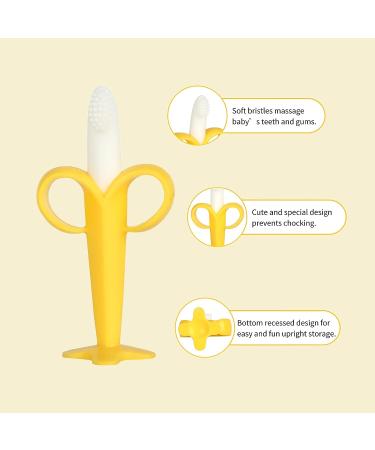 BPA-Free Chuya Teething Toys (4 Pack) for Babies 0-6 Months - Banana Baby Toothbrush Teeth Brushing Chew Toy with Fruits+Giraffe Design - Buy Online on SooperMarket.com
