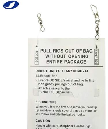 Saltwater Fishing Rigs with Feather & Fish Skin Hooks - 10 Packs - Buy Online on SooperMarket.com