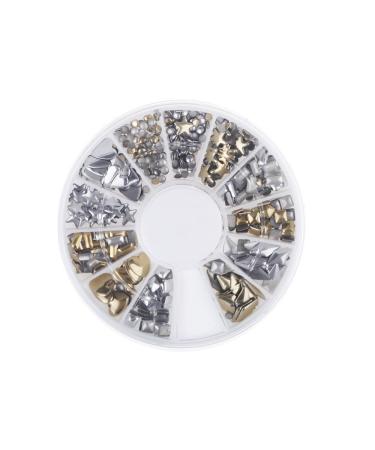 6 Styles Silver/Gold Nail Art 3D Glitter Rhinestones Gems Decoration Wheel Very Practical and Popular Practical design and Durable