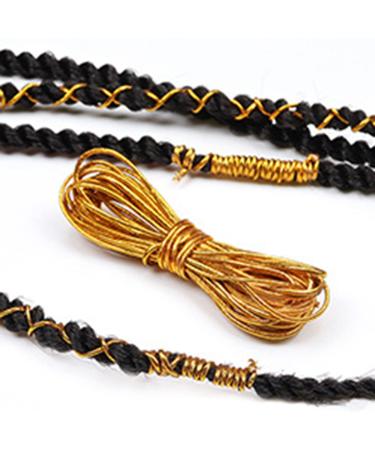 Dreadlock Braids Hair Accessories - Silver/Gold Shimmer Stretch Elastic Cord for African Braid Styling - 5M - Buy Online on SooperMarket.com