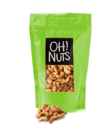 Oh! Nuts Dry Roasted Unsalted Cashews | All-Natural, No Additives, No Salt, No Oil| Fresh & Healthy, Protein Keto Snacks | Resealable 2-Lb. Bulk Bag | Low Sodium, Vegan & Gluten-Free Snacking 2.0 Pounds