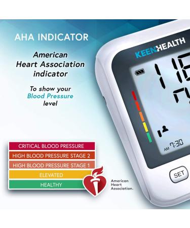 KEENHEALTH Digital Blood Pressure Monitor - 180 Reading Memory & Irregular Heartbeat Detection - Buy Online on SooperMarket.com