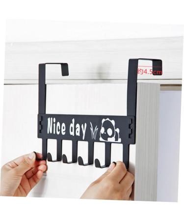 PRETYZOOM Over Door Clothes Hanger Rack Hook up On The Door Coat Rack medium Black - Buy Online on SooperMarket.com