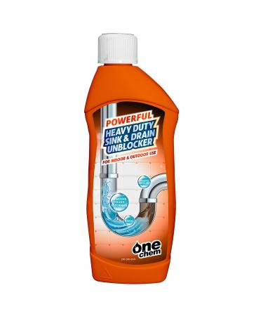 One Chem Heavy Duty Sink and Drain Unblocker 500 ml Kitchen Bathroom Sink and Drain Unblocker