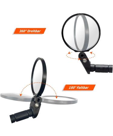 Homieway HD Convex Bicycle Mirror for E-Bikes - 360 Rotatable & Foldable - Universal Handlebar Mirror for 16-22mm Bars - Buy Online on SooperMarket.com