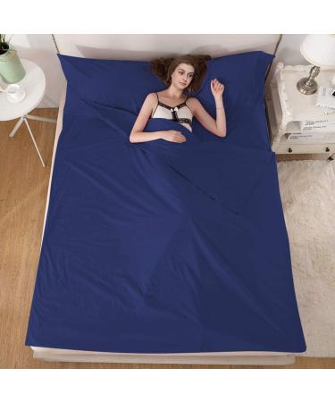 Lightweight Breathable Navy Sleeping Bag Liner | Compact Travel Bed Sheet 63*82.7 | Ideal for Camping, Home, and Hotel Use - Buy Online on SooperMarket.com