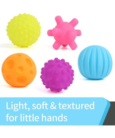 DERAYEE 6 Piece Sensory Toy Set - Colorful Squeeze Balls for Infants | Ideal Sensory Balls for Babies Ages 3-12 Months - International Shipping Available - Buy Online on SooperMarket.com