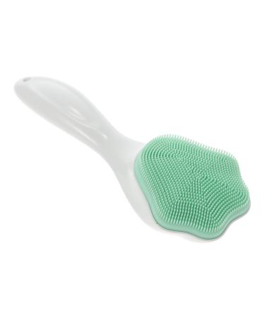 Mikinona Silicone Face Brush Handheld Face Brush Pore Cleaner Silicone Face Scrubber Handle Face Brush Cleansing Brush Face Brush Cleansing Silicone Brush Manual Silica Gel Blackhead Brush 15.3x5.2cm Green