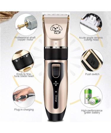Dog Clippers Rechargeable Low Noise Cordless Pet Clippers with 4 Guide Combs and Cleaning Brush Nail Kits - Buy Online on SooperMarket.com