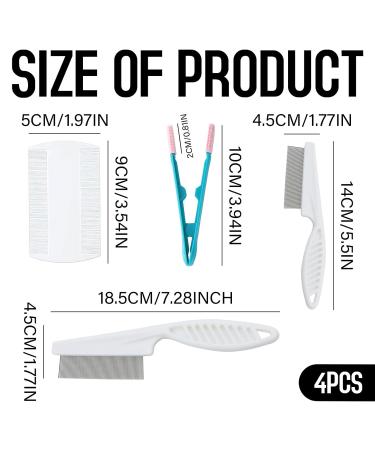 Premium Flea Comb for Cats & Dogs - 4-Pack | Secure Healthy & High-Quality Animal Hair & Tear Stain Comb for Pets - Buy Online on SooperMarket.com