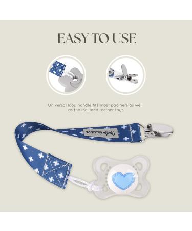 Shop Dodo Babies Pacifier Clip & Bite Ring Toy Set | 4 Clips + 2 Silicone Rings | Universal Holder | Fun Blue & Gray Prints for Boys & Girls - International Shipping - Buy Online on SooperMarket.com