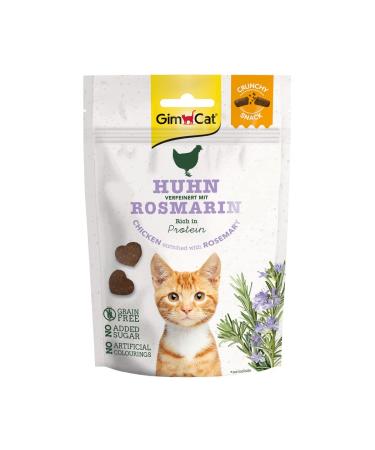 Gimcat crunchy snacks chicken with rosemary - crispy and protein -rich cat delicacies without added sugar - 1 bag (1 x 50 g) 50 g (1 Pack) chicken with rosemary