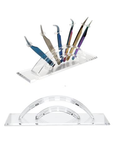 DD-life 2 Pcs 6 Holes Acrylic Tweezers Stand Holder  Storage Tweezer Holder Eyelash Tweezer Collecting Displaying  Eyelash Extension Storage Rack Eyelashes Extension Supplies Accessories