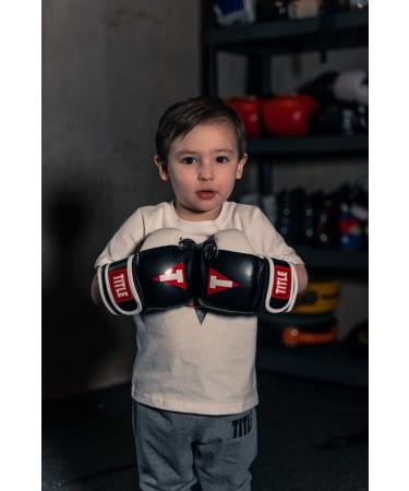 TITLE Boxing Youth Bag Gloves Black/White 4 oz - Lightweight Kids Boxing Gloves - Buy Online on SooperMarket.com