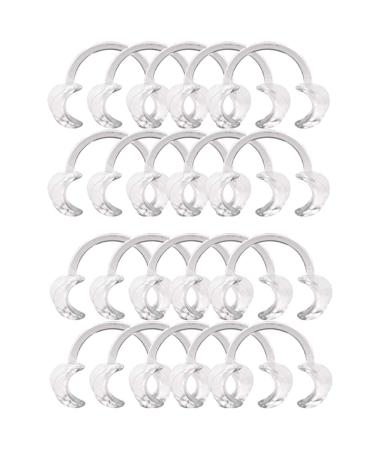Lezed cheek holder mouthpiece mouth angle holder intraoral dental c-shape mouth opener tools for mouth opener challenge dental C-shape mouthpiece for dental care and party 20 pieces (transparent medium)
