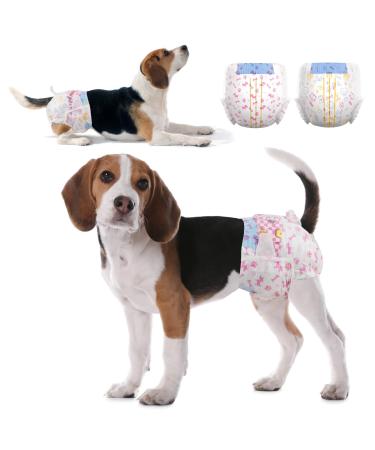 Dono disposable dog diapers female 48 pieces super absorbent leak-proof dog diapers female for season cat diapers dog pants for incontinence heat period irritable trace XXS XS S M L M-48count 48.0