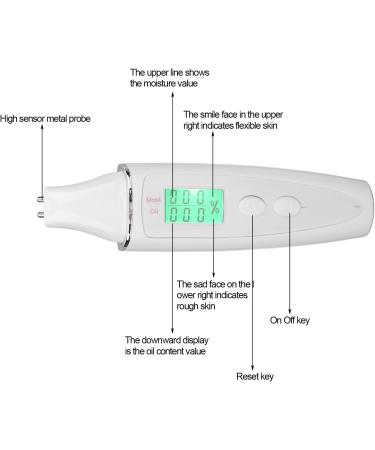 Facial Skin Tester Smart Skin Detector Pen Portable for Home Beauty Salon (White) - Buy Online on SooperMarket.com