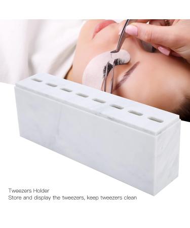 8 Holes Tweezers Holder | Tweezer Display Stand & Storage Rack with Dust Cover for Lash Extensions | Salon & Home Use (White - Buy Online on SooperMarket.com