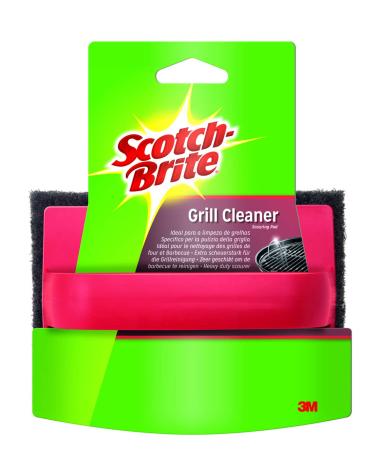 Scotch-British grill Cleaner Scheuerpad with handle- removed effortlessly fat and burned-in foods for coal gas and electrical grills oven grates terracotta pots sidewalk panel brown