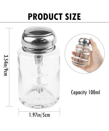 LNQ LUNIQI Glass Pump Dispenser 1 Piece Empty Nail Polish Remover Bottle 80 ml Nail Polish Remover Pump Bottle Push Down Pump Dispenser with Stainless Steel Cap Transparent - Buy Online on SooperMarket.com