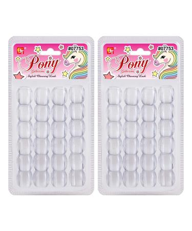 48 Pcs Beads Jewelry Making Kit DIY Hair Braiding Bracelet Ornaments Crafts Jumbo Round Pony (Clear)