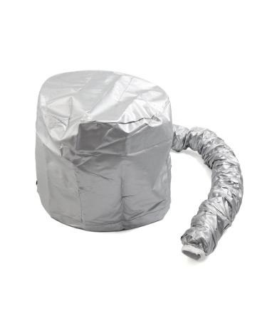 Ruilogod Silver Tone Polyester Portable Hair Drying Styling Soft Bonnet Hood Blow Dryer Connect Cap