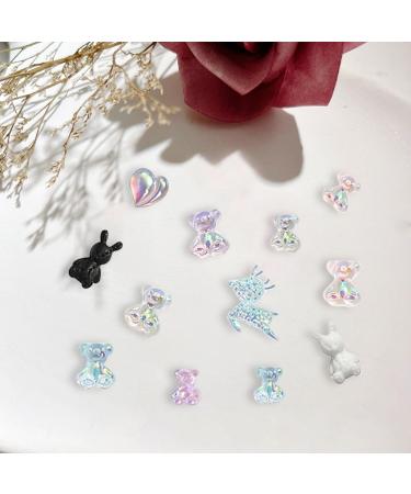 72 Pcs Aurora Teddy Bear Nail Charms - Cute 3D Animal Nail Art Decorations - Buy Online on SooperMarket.com