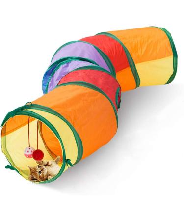 Blnboimrun Cat Tunnel with Play Ball Interactive Peek-a-Boo Chute & Tube Toy for Indoor Cats | Camouflage S-Style Design - Buy Online on SooperMarket.com