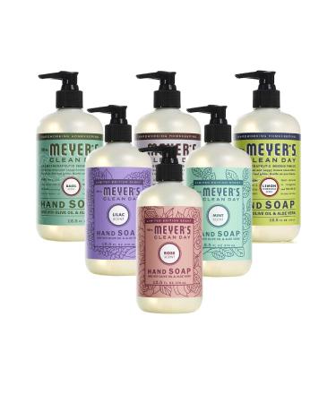 Mrs. Meyer's Liquid Hand Soap Spring Scents Plus Everyday Scents 6 Scent Variety  1 Rose  1 Mint  1 Lilac  1 Basil  1 Lavender  1 Lemon Verbena  6 CT