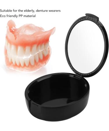 Denture Container | Easy to Clean Lightweight & Portable | Eco-Friendly Solution for the Elderly (Black) - Buy Online on SooperMarket.com
