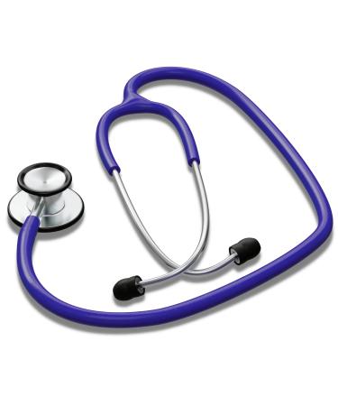 HCS Stethoscope Premium Stainless Steel - Medical Grade Dual Head Stethoscopes for Nurses Doctors Veterinary - 22 inch Tubing (Blue)