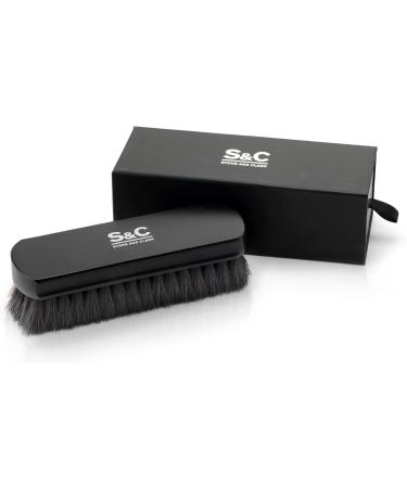 Stone and Clark Premium Black Horsehair Shoe Brush - 100% Horse Hair Bristles, Beech Wood Handle - Shoe Polish Perfection - Buy Online on SooperMarket.com