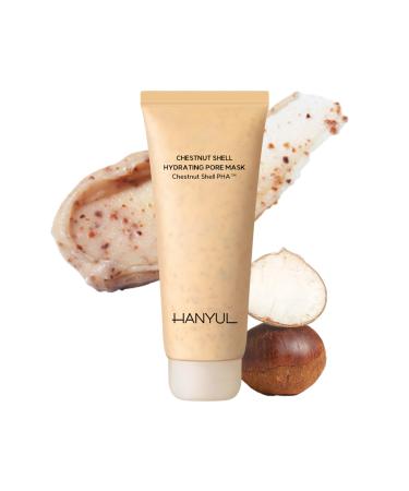 Hanyul Chestnut Shell Hydrating Pore Mask | Wash Off Mask for Dry Skin with Chestnut Shell & PHA Gentle Exfoliation Pore Care with Moisturizing Hypoallergenic 3.39 fl.oz.