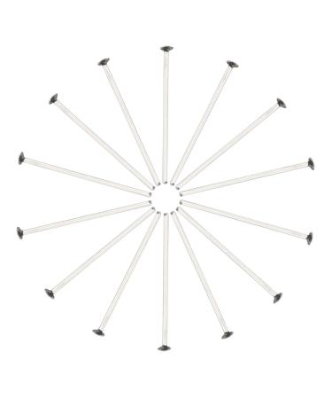 Tegg Head Pin 200PCS Silver 20mm 304 Stainless Steel Flat Head Pins Eye Pins Eyepins Needles Findings for Jewelry Making DIY Craft