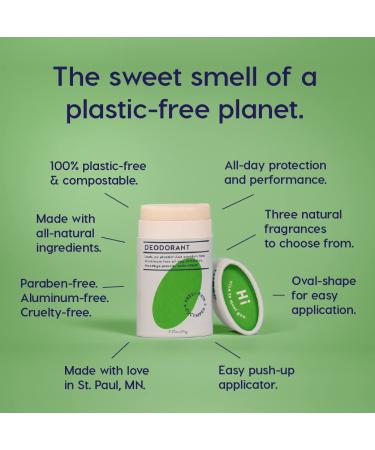HiBAR Natural Aluminum Free Deodorant - Fresh Rain + Cucumber (Plastic Free, Baking Soda Free) | All-Natural All Day Protection | Zero Waste Cruelty-Free Deodorant for Men & Women - Buy Online on SooperMarket.com