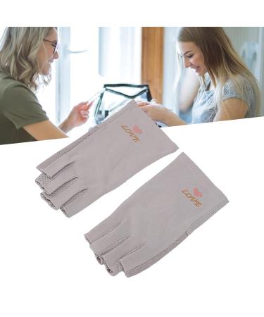 Anti UV Gloves for Gel Nail Lamp Manicure Gloves UV Protection Stretchy Breathable Fingerless Fiber Cotton Nail Lamp Gloves for Home Salon(Gray) - Buy Online on SooperMarket.com