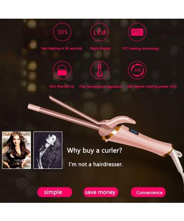 Buy Curling Iron & Wand - Mini Hair Curler with 9mm Ceramic Barrel for Tight Curls - LCD Temperature Display - Ideal for Short & Long Hair - Buy Online on SooperMarket.com